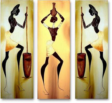 Dafen Oil Painting on canvas Africa girl -set215